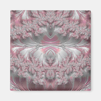 Imã Padrão Rosa Cinza Prata Branco ~