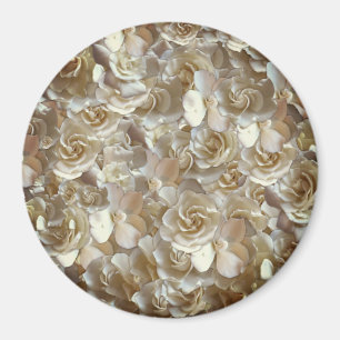 Imã Padrão Rosa Marfim – Arte Floral Elegante