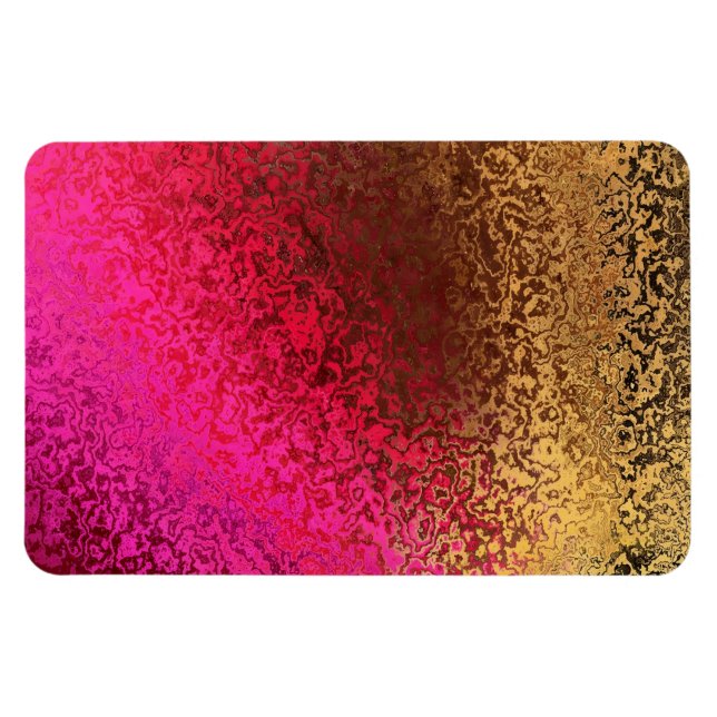 Ímã Padrão Rosa Vermelho e Dourado (Horizontal)