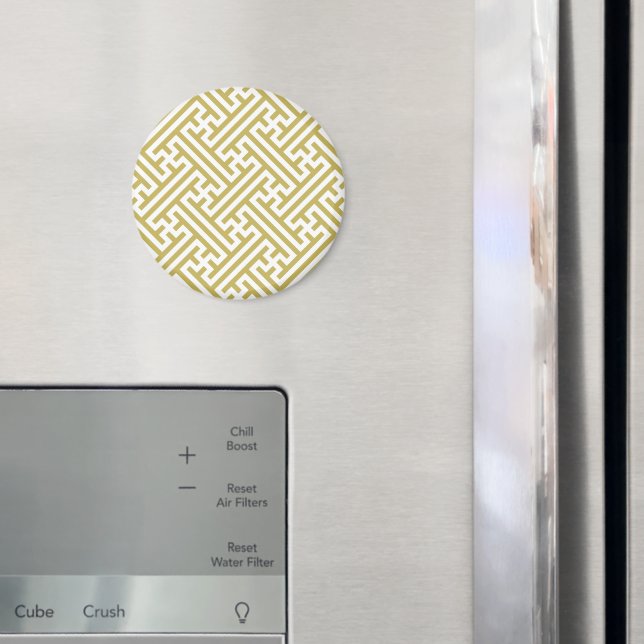Imã Padrão Sayagata, Japonês, Dourado e Branco (In Situ (Fridge))