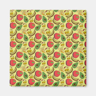 Imã Padrão sem costura de fruta tropical colorida