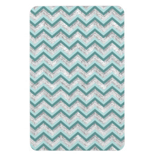 Ímã Padrão Teal e Crystal Zigzag
