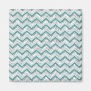 Imã Padrão Teal e Crystal Zigzag