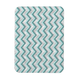 Ímã Padrão Teal e Crystal Zigzag