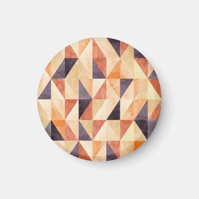 Imã Padrão Terreno da Aquarela Mosaica Triangular (Frente)