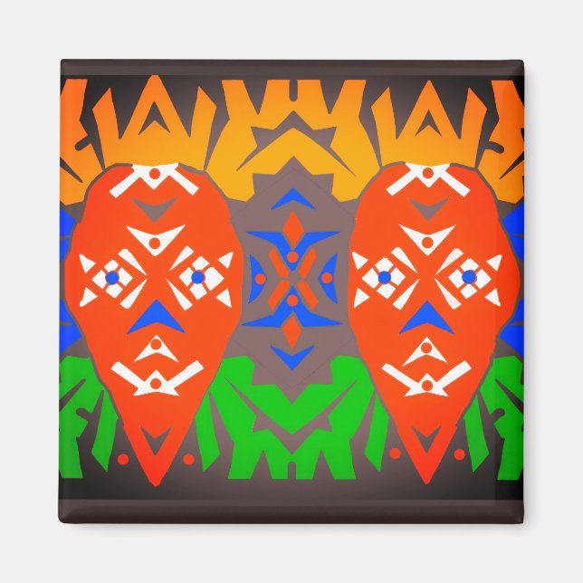 Imã Padrão Tribal Abstrato (Frente)
