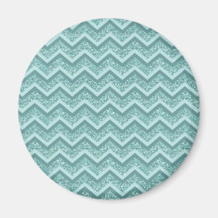 Imã Padrão Turquesa Glitter ZigZag