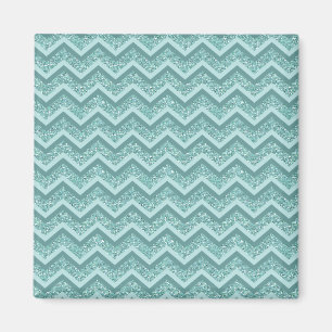 Imã Padrão Turquesa Glitter ZigZag