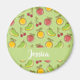 Imã Padrão verde de frutas de verão frescas