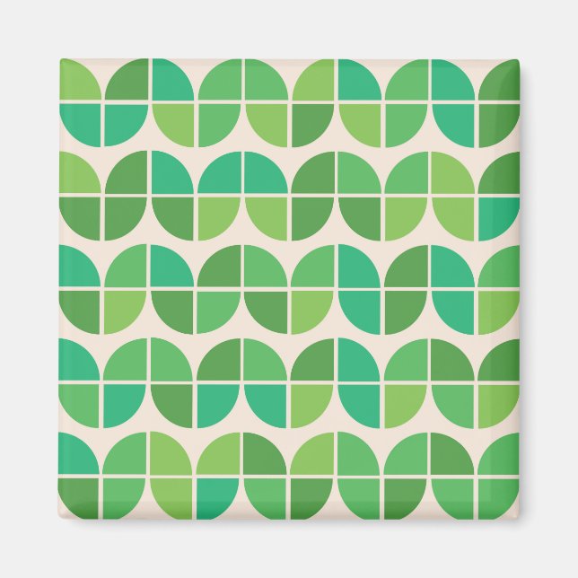 Imã Padrão Verde Geométrico do meio século (Frente)