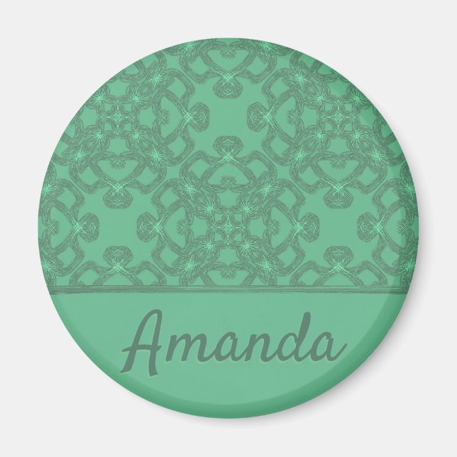 Imã Padrão verde-menta personalizado (Frente)
