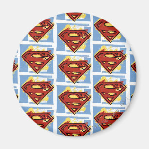 Imã Padrão Vermelho e Azul Superman