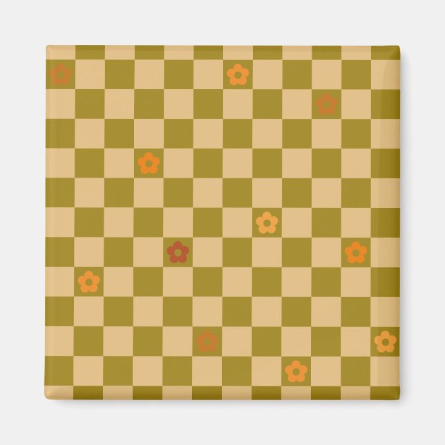 Imã Padrão Xadrez de Flores - Nº 02 (Frente)