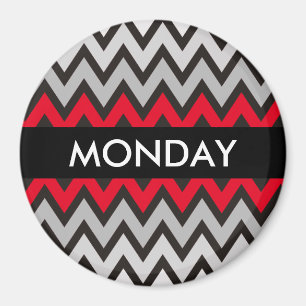 Imã Padrão ZIGZAG - cinza branca preta + sua ideia