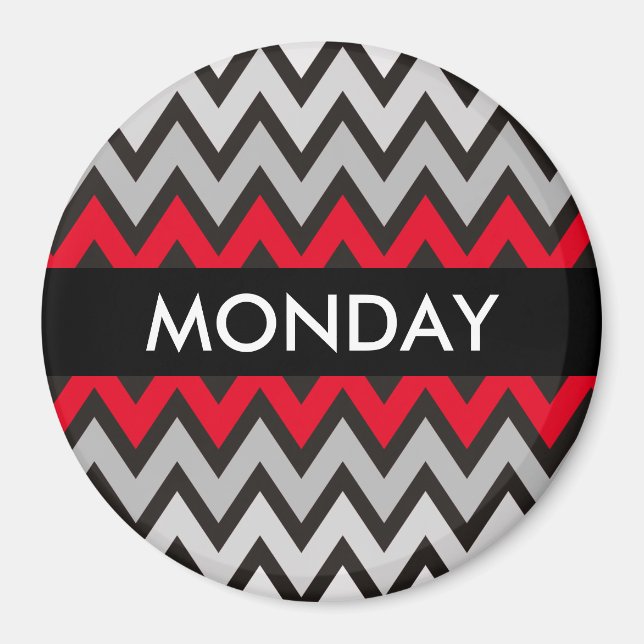 Imã Padrão ZIGZAG - cinza branca preta + sua ideia (Frente)