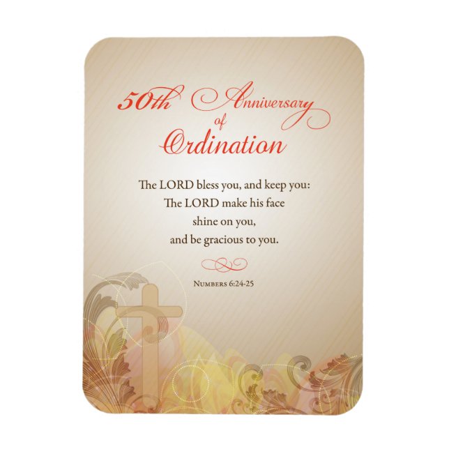 Ímã Padre, 50º Aniversário da Bênção da Ordenação (Vertical)