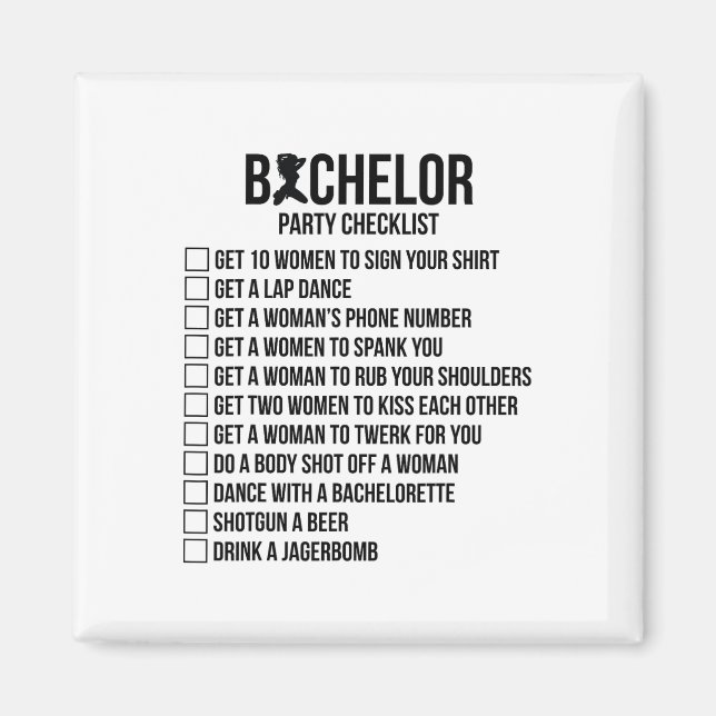 Imã Padres do Noivo Esquadra Homens Despedida de Solte (Frente)