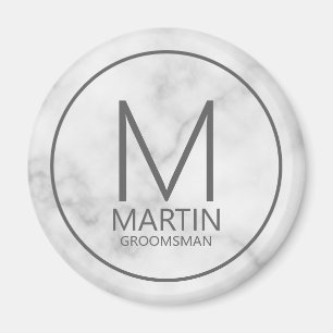 Imã Padrinhos de casamento de Monograma e Nome Persona