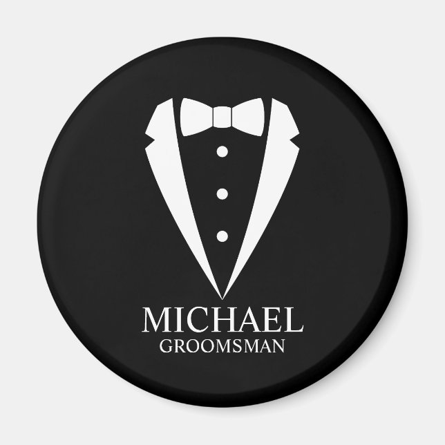 Imã Padrinhos de casamento personalizados de terno de  (Frente)