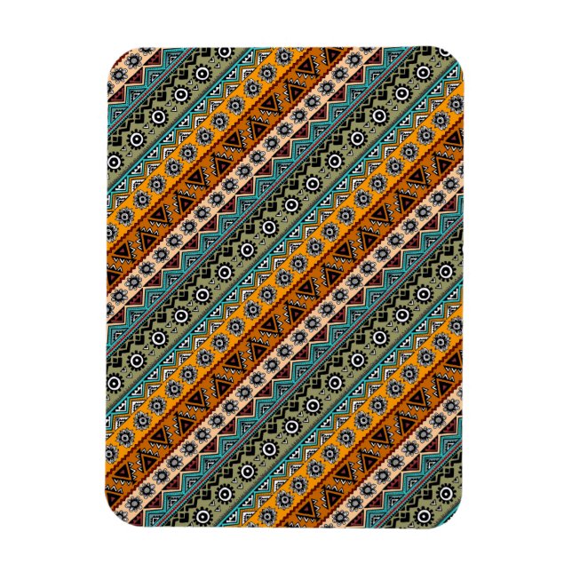Ímã Padrões aztec coloridos, design, de origem étnica (Vertical)
