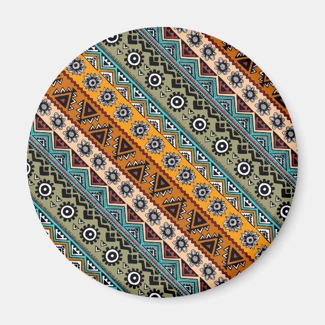 Imã Padrões aztec coloridos, design, de origem étnica (Frente)