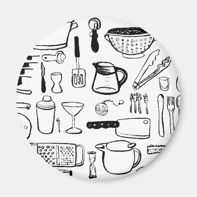 Imã Padrões Coloridos de Cozinha (Frente)