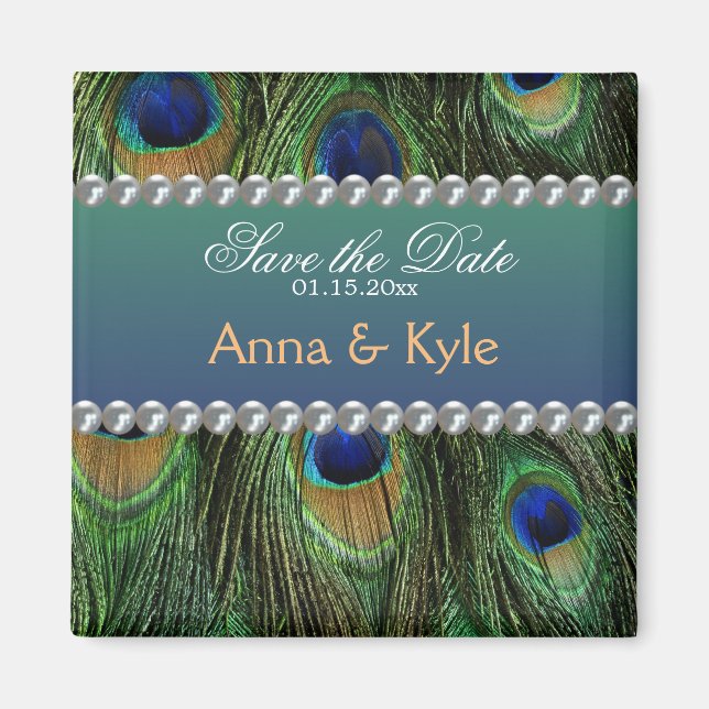 Imã Padrões de Peacock e Pérolas (Frente)