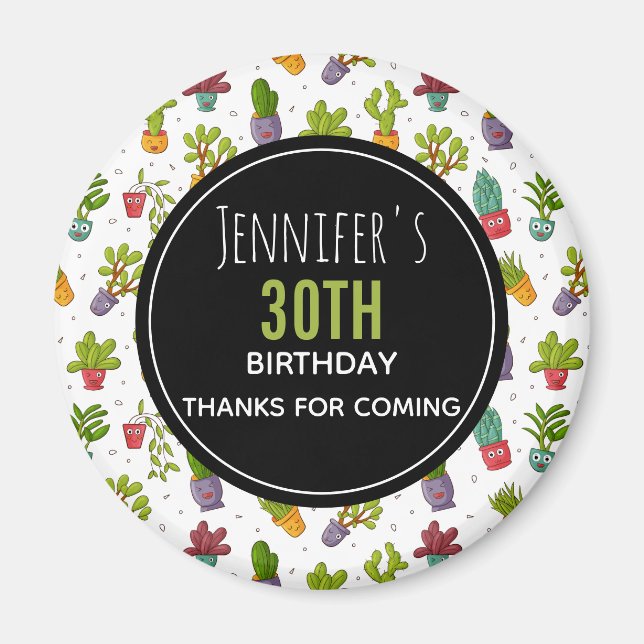 Imã Padrões De Sucultura Da Natureza De Cactus Bonitos (Frente)