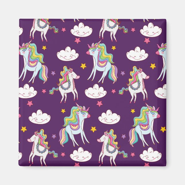Imã Padrões do Cavalo Mágico Funny Unicorn (Frente)