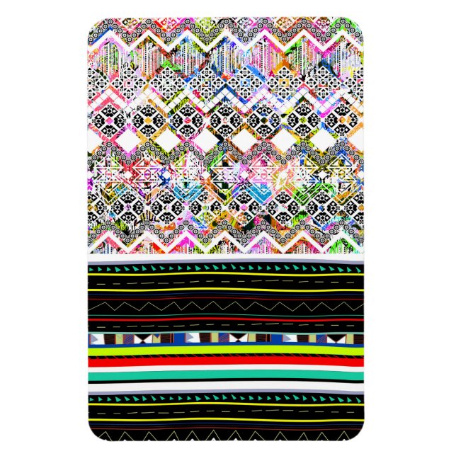 Ímã Padrões tribais aztec, de cor branca (Vertical)