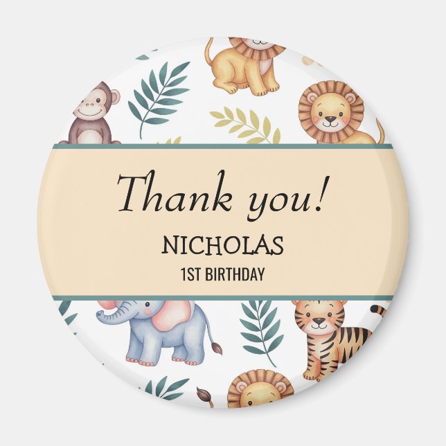 Imã Padrões Tropicais De Animais Da Selva Safari (Frente)