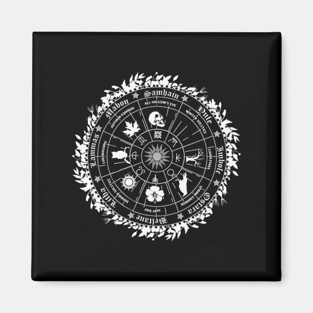 Imã Pagan Wheel Do Ano Witch Wicca Happy Ostara (Frente)