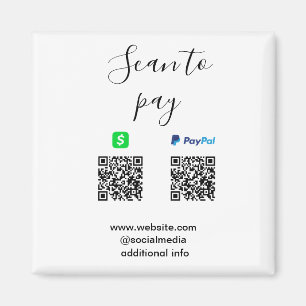 Imã Pagar Paypal Cashapp scanear QR adicionar nome da