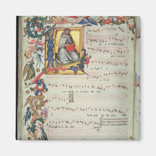 Imã Página da notação musical com historiated