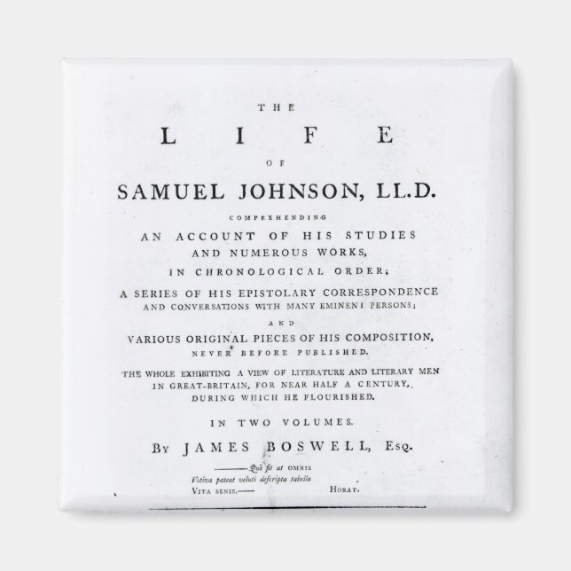 Imã Página de título, de 'A vida de Samuel Johnson' (Frente)