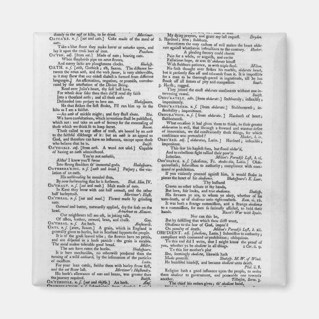 Imã Página de um Dicionário (Frente)