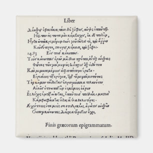Imã Página dos Epigrams gregos por Angelo Poliziano,