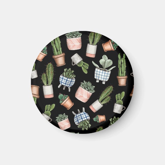 Imã Página inicial de aquarela Plantas negras sem cost (Frente)