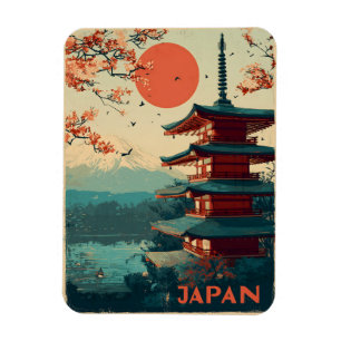 Ímã Pagode Japão Monte Fuji vintage