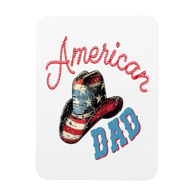 Ímã Pai Americano Cowboy  (Vertical)