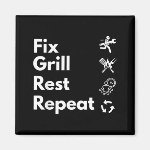 Imã Pai Antigo Conserta Grill Descansa Repete Churrasc