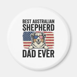 Imã Pai Australian Shepherd Patriótico Vintage