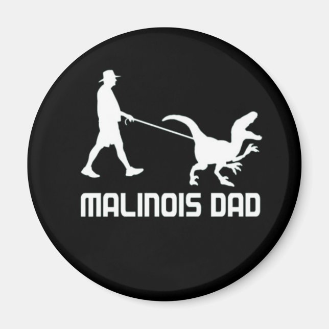 Imã Pai Belga Malinois Dinossaur Engraçado Presente Pa (Frente)