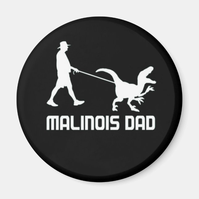 Imã Pai Belga Malinois Dinossaur Engraçado Presente Pa (Frente)
