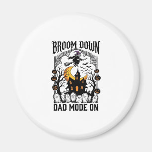 Imã Pai Bruxa Halloween Vassoura Quebrou Gráfico Vinta