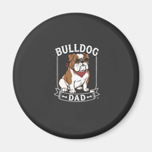 Imã Pai Bulldog Cachorro Óculos de Sol Bandana