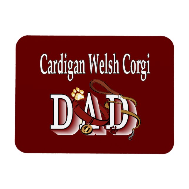 Ímã Pai Cardigan Welsh Corgi (Horizontal)