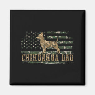 Imã Pai Chihuahua Camo Bandeira Americana Camuflagem E