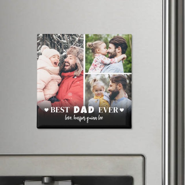Imã Pai da Colagem de Fotografias do Melhor Pai Person (Personalized Best Dad Photo Collage Father magnet)