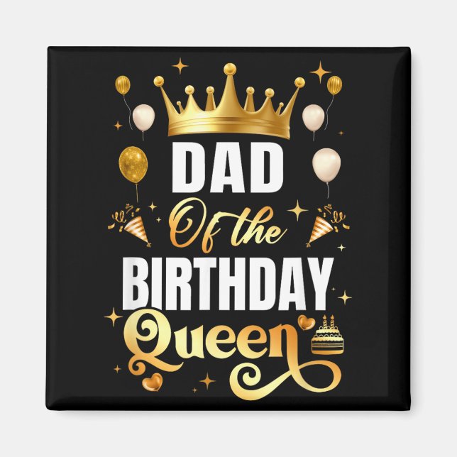 Imã Pai da Rainha de Aniversário Diversão Corresponden (Frente)
